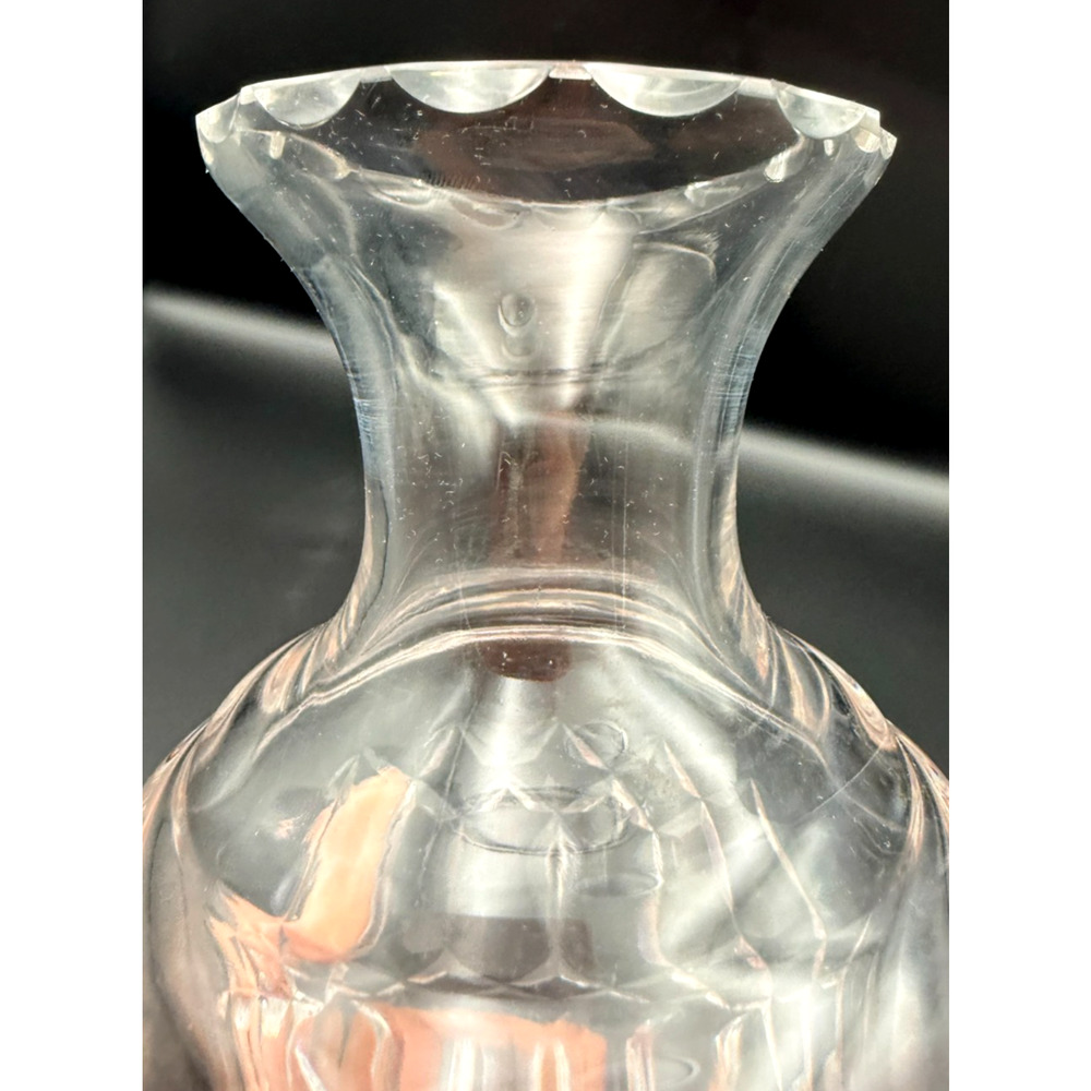 Vintage Sèvres France 10" Crystal Baluster Vase Urn Diamond Cut Pedestal Base - Picture 10 of 10